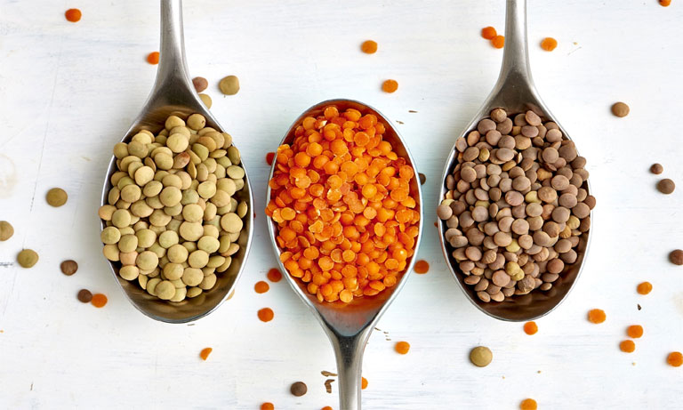 Red, Yellow and Brown Lentils